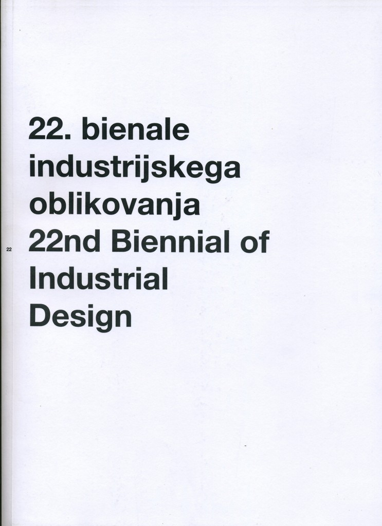 Catalogo 22nd biennial of Idustrial Design Ljubljana_copertina